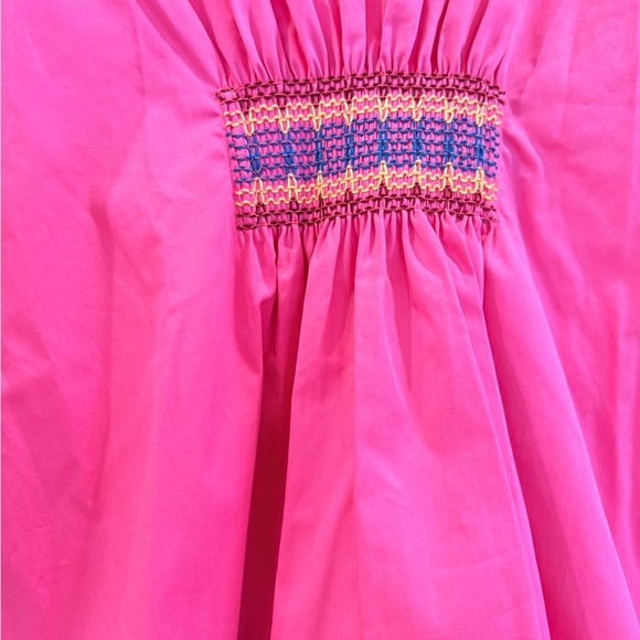 10 Crosby Derek Lam Katrina Bright Pink Smocked Mini Dress Cover-Up NWOT - Picture 4 of 8
